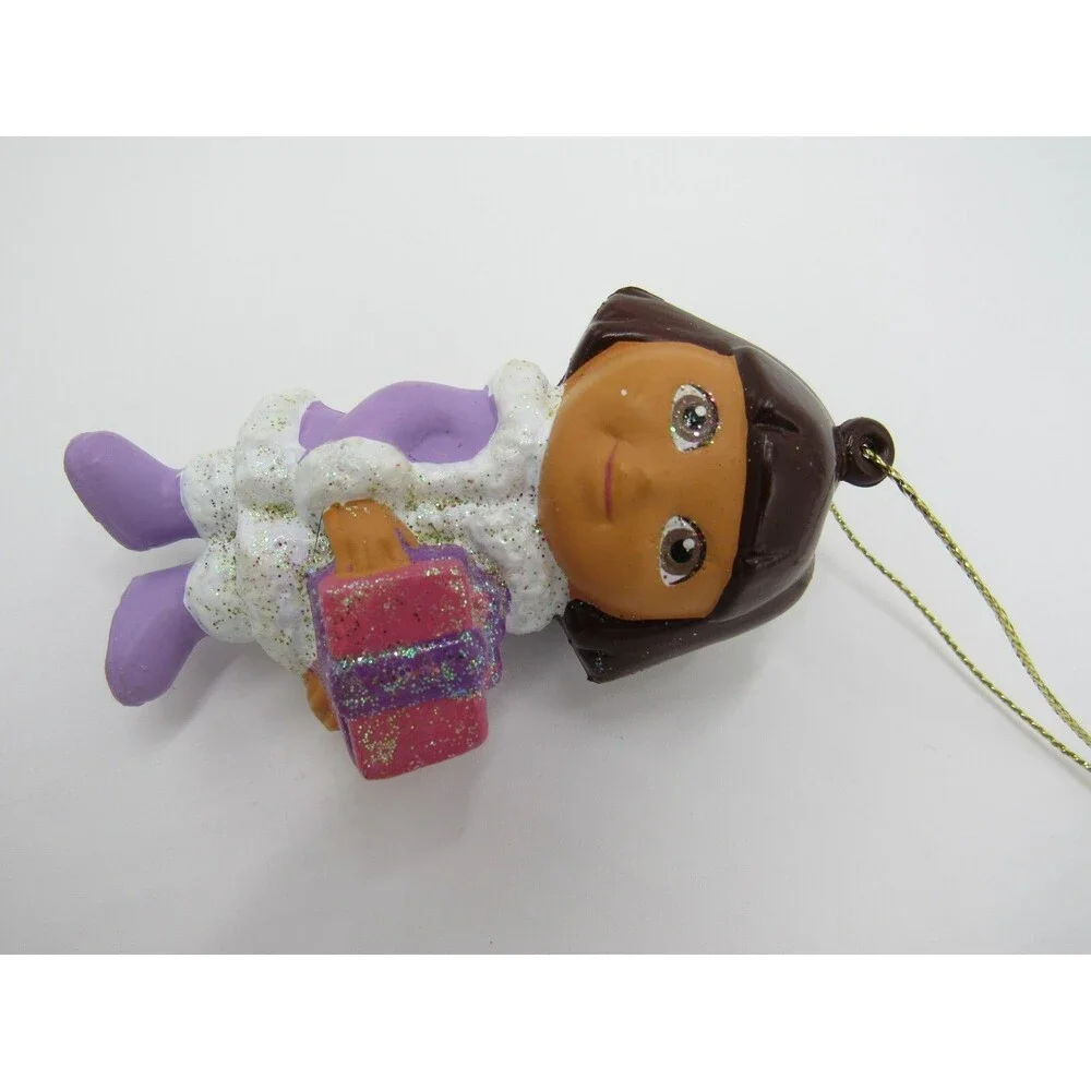 Dora the Explorer Christmas Tree Holiday Ornament Glittery Present Nickelodeon